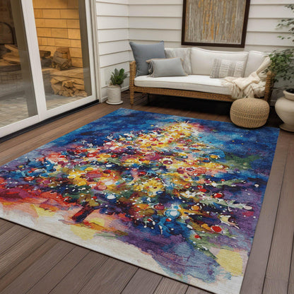 Addison Rugs Paelain Blue Washable Indoor-Outdoor Rug