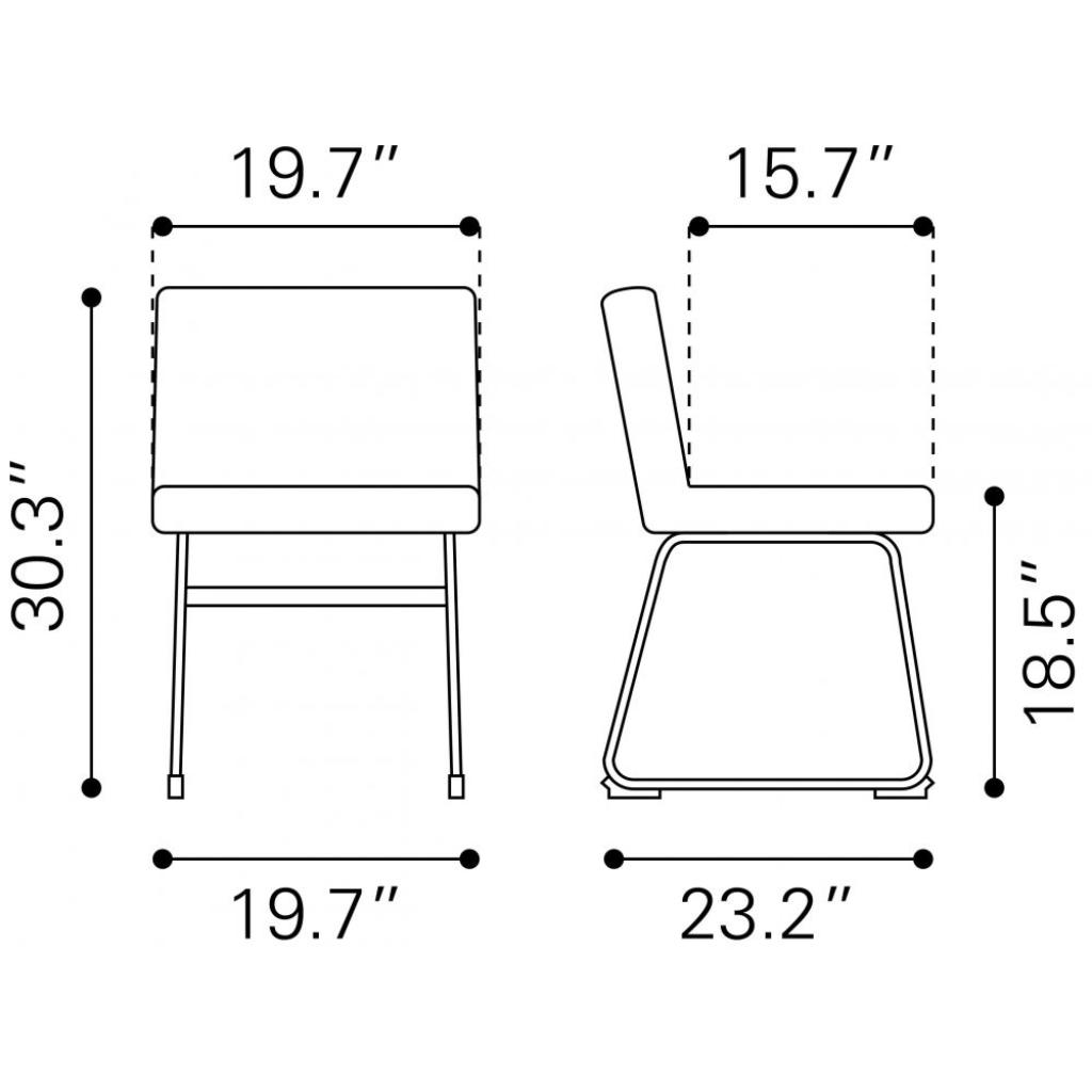 Pago Faux Leather Dining Chair 2PC