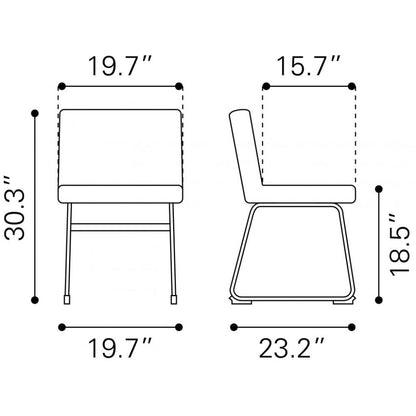 Pago Faux Leather Dining Chair 2PC