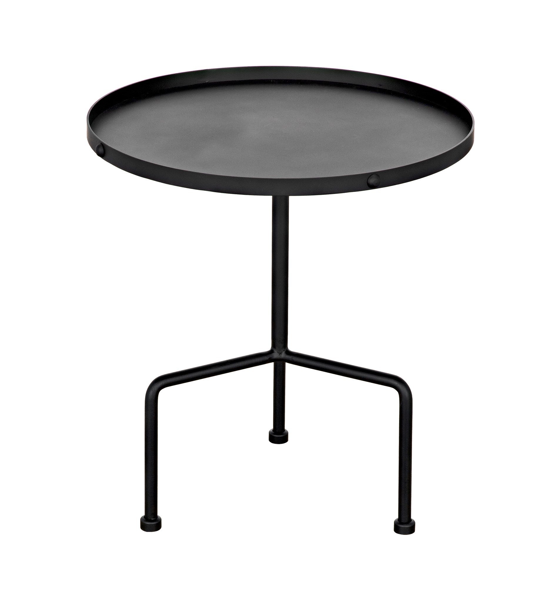 Paige Black Steel Round Side Table-Side Tables-Noir-Sideboards and Things