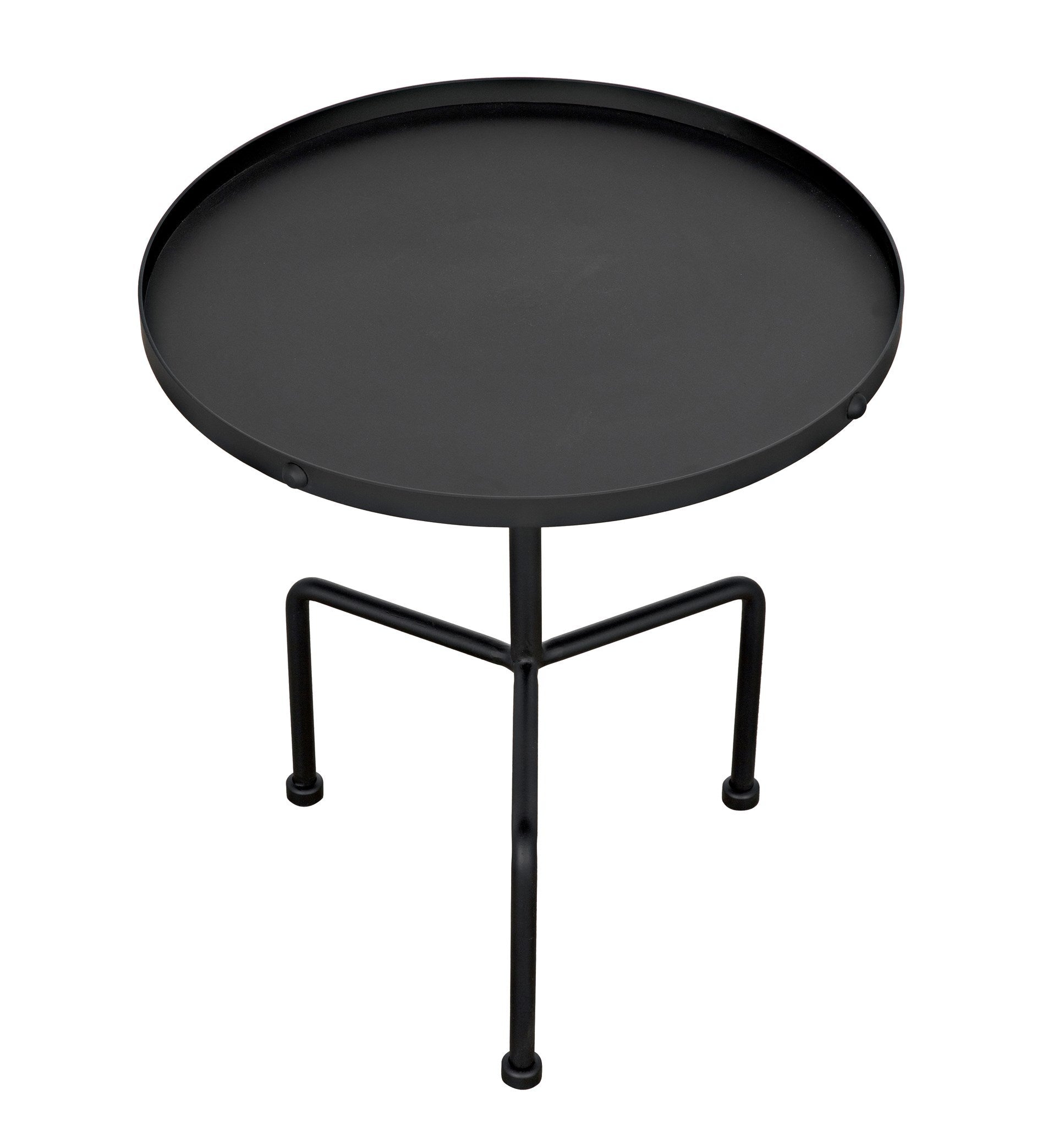 Paige Black Steel Round Side Table-Side Tables-Noir-Sideboards and Things