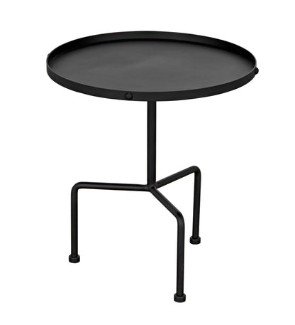 Paige Black Steel Round Side Table-Side Tables-Noir-Sideboards and Things