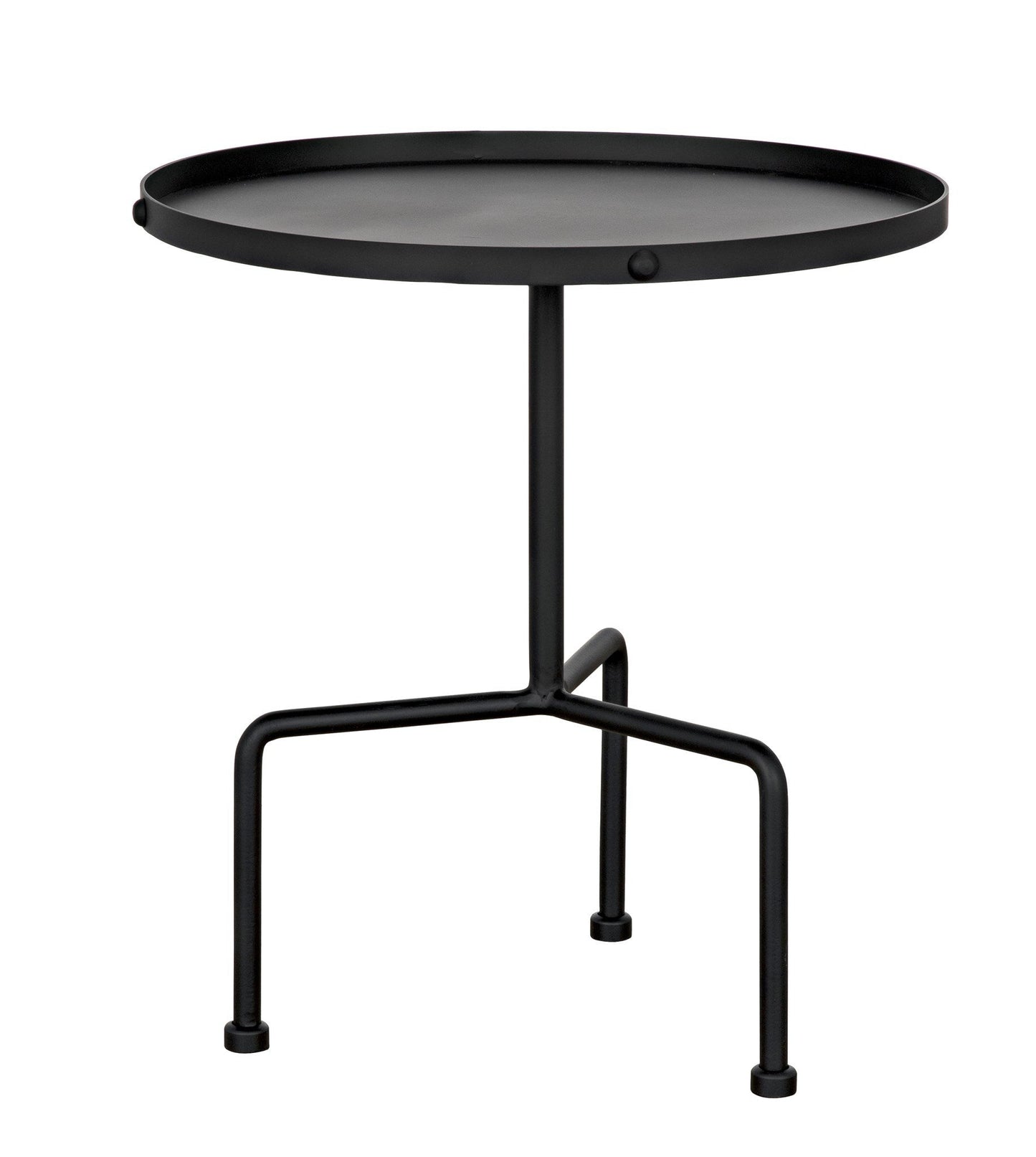 Paige Black Steel Round Side Table-Side Tables-Noir-Sideboards and Things