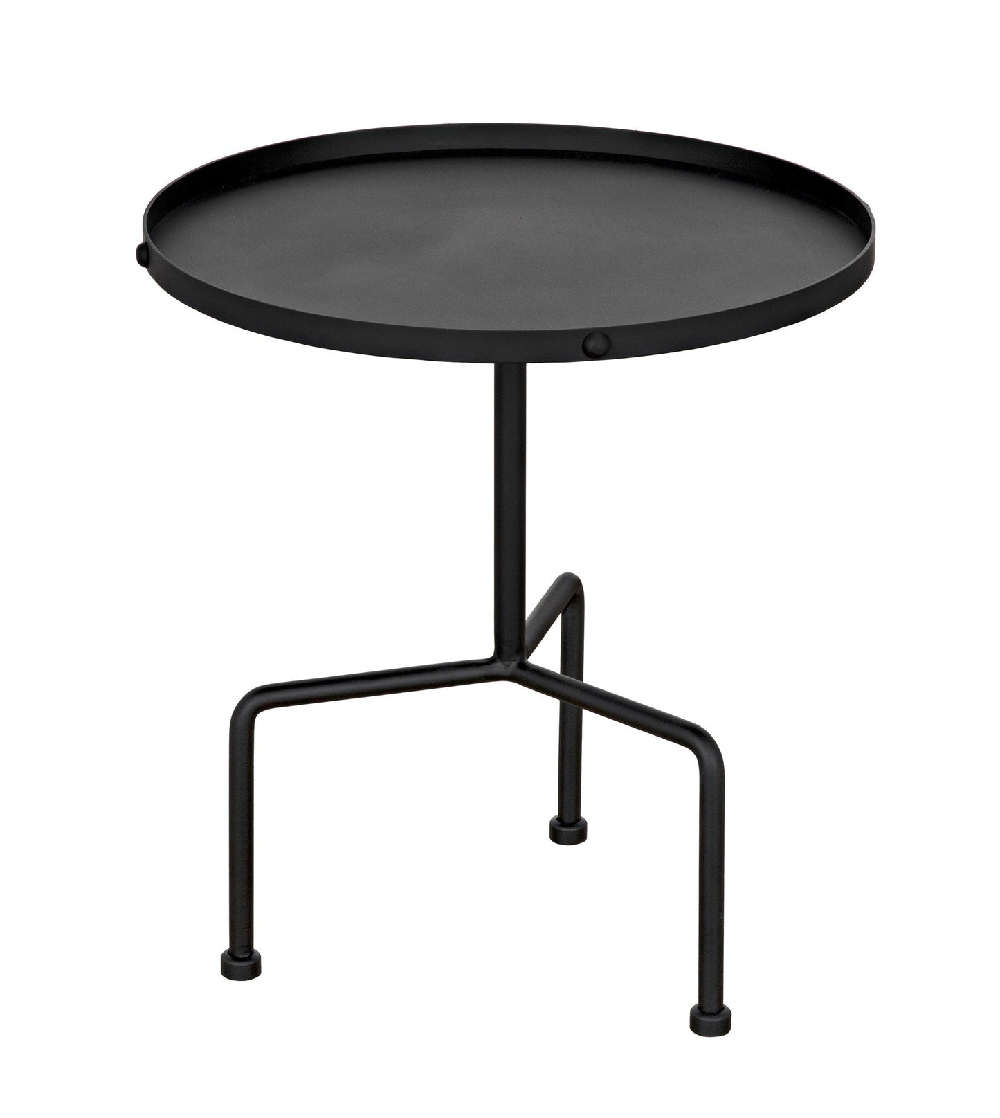 Paige Black Steel Round Side Table-Side Tables-Noir-Sideboards and Things