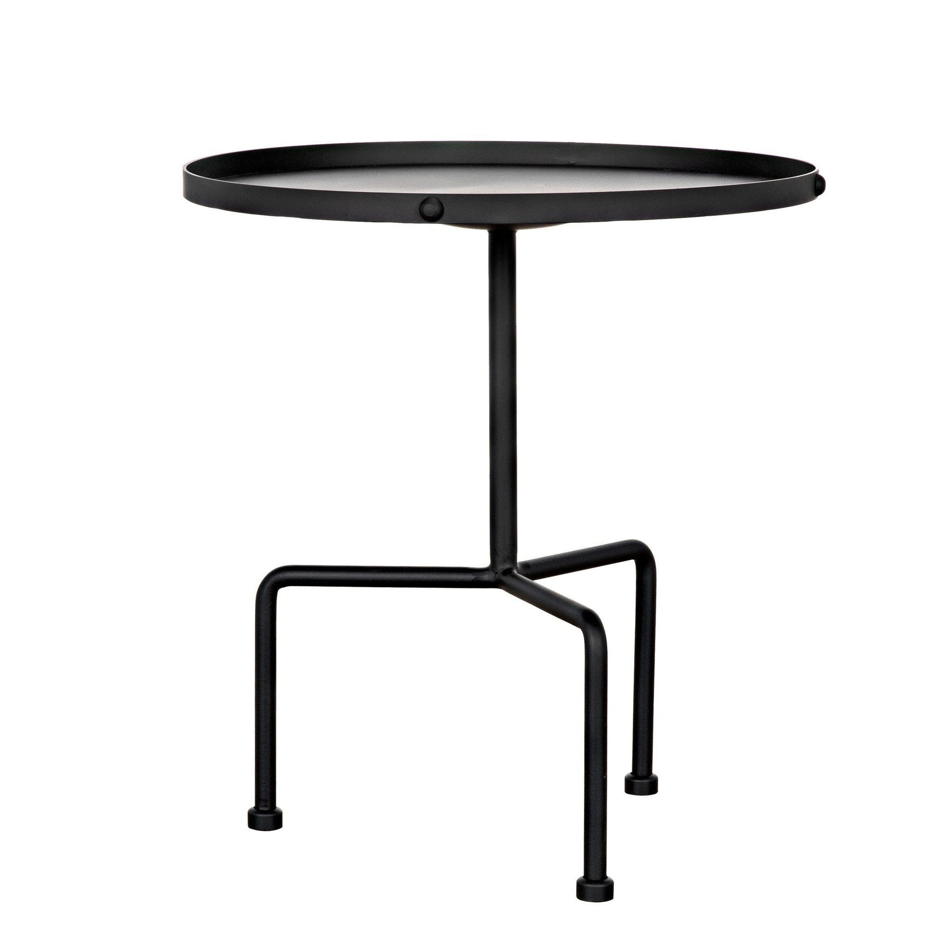 Paige Black Steel Round Side Table-Side Tables-Noir-Sideboards and Things