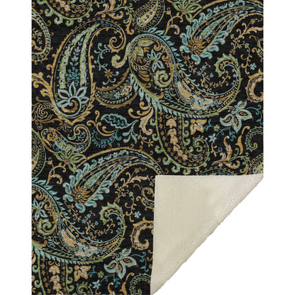 Addison Rugs Paisley Black Washable Indoor-Outdoor Rug