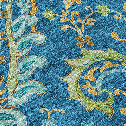 Addison Rugs Paisley Blue Washable Indoor-Outdoor Rug
