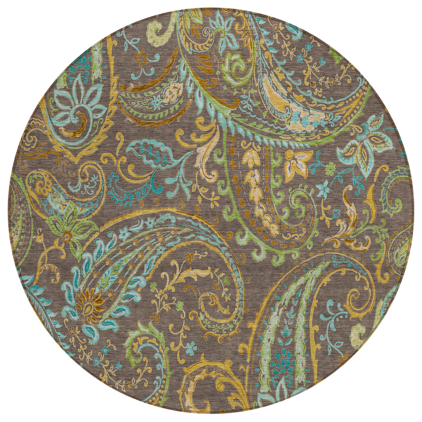 Addison Rugs Paisley Brown Washable Indoor-Outdoor Rug