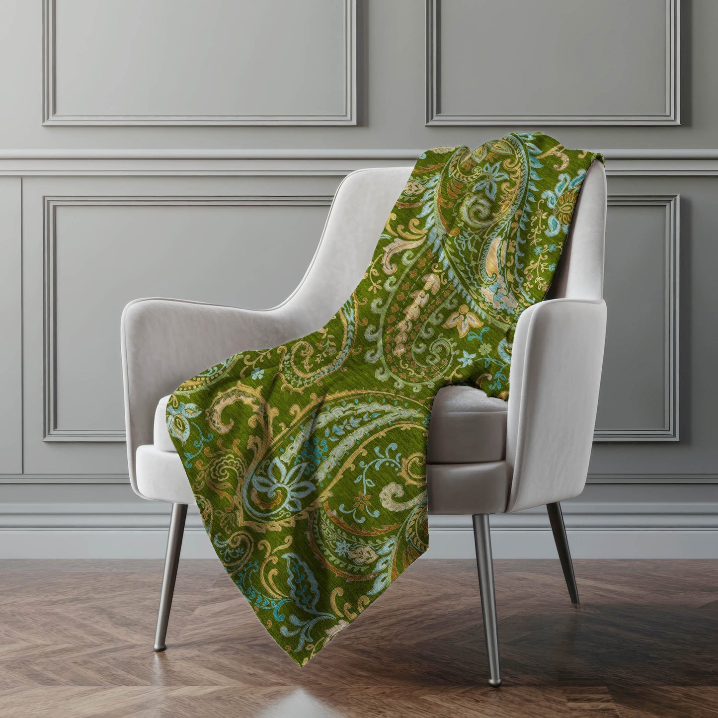 Addison Rugs Paisley Green Washable Indoor-Outdoor Rug