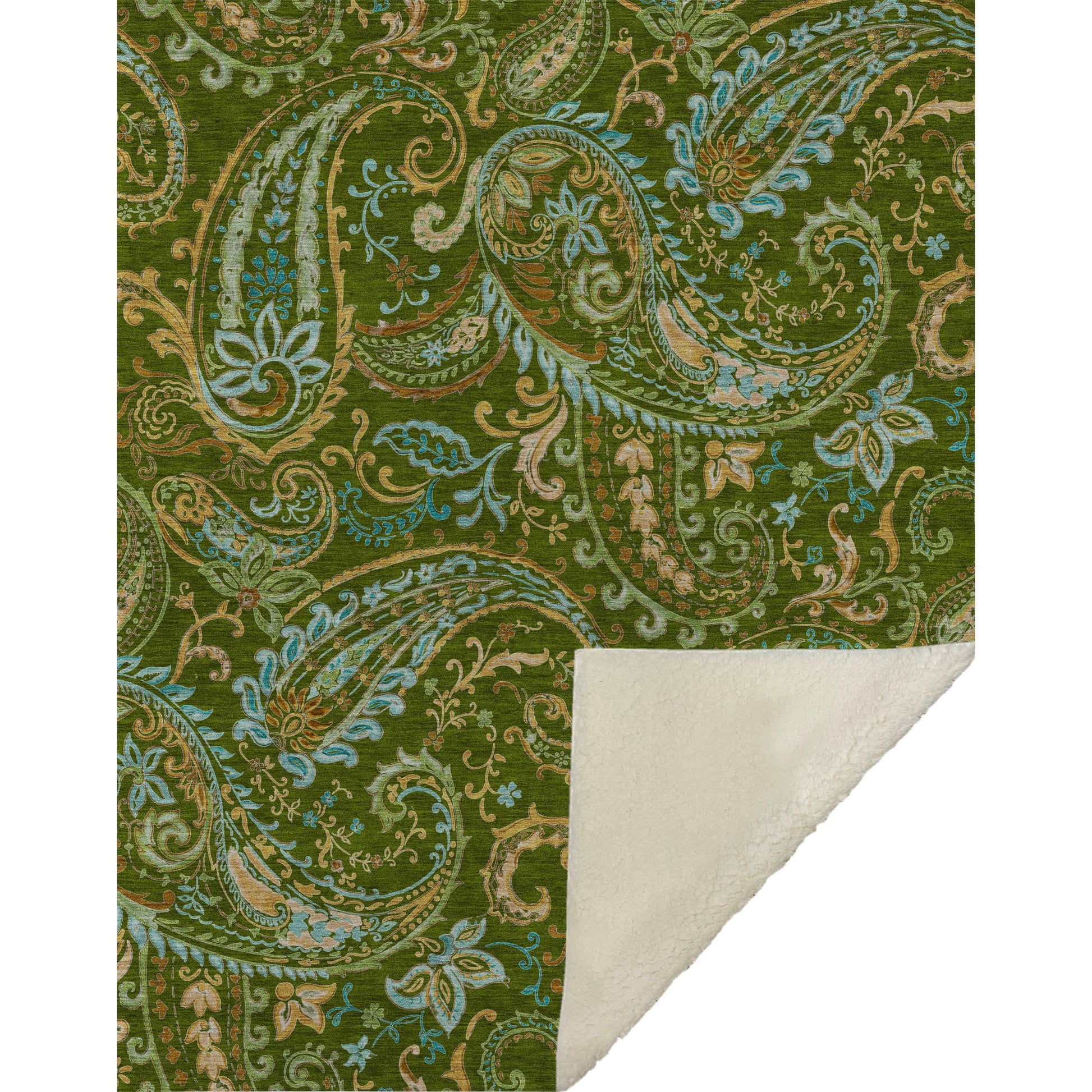 Addison Rugs Paisley Green Washable Indoor-Outdoor Rug