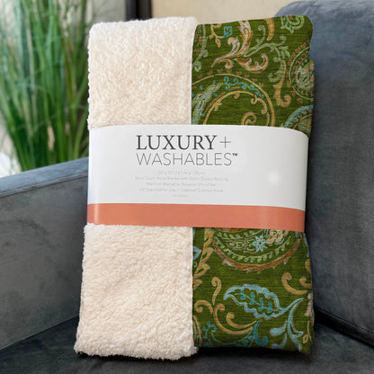 Addison Rugs Paisley Green Washable Indoor-Outdoor Rug