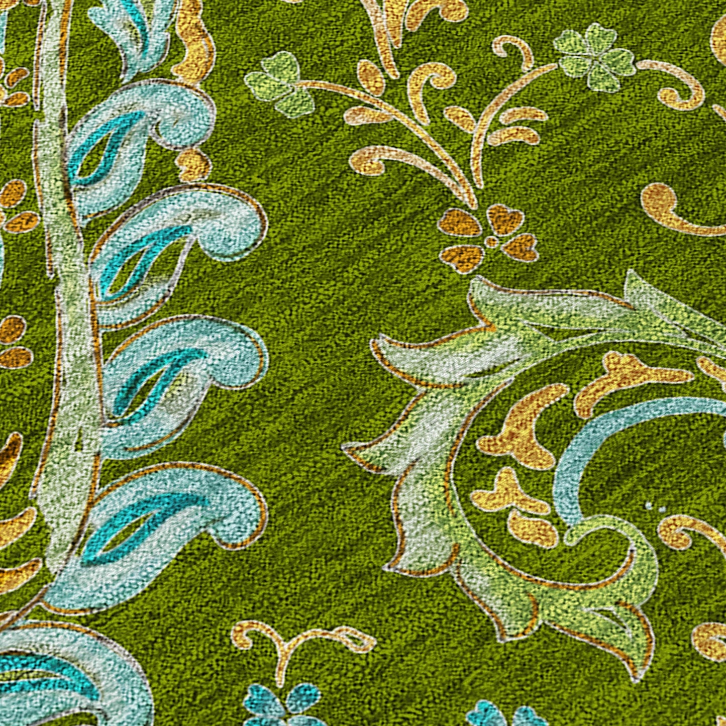 Addison Rugs Paisley Green Washable Indoor-Outdoor Rug