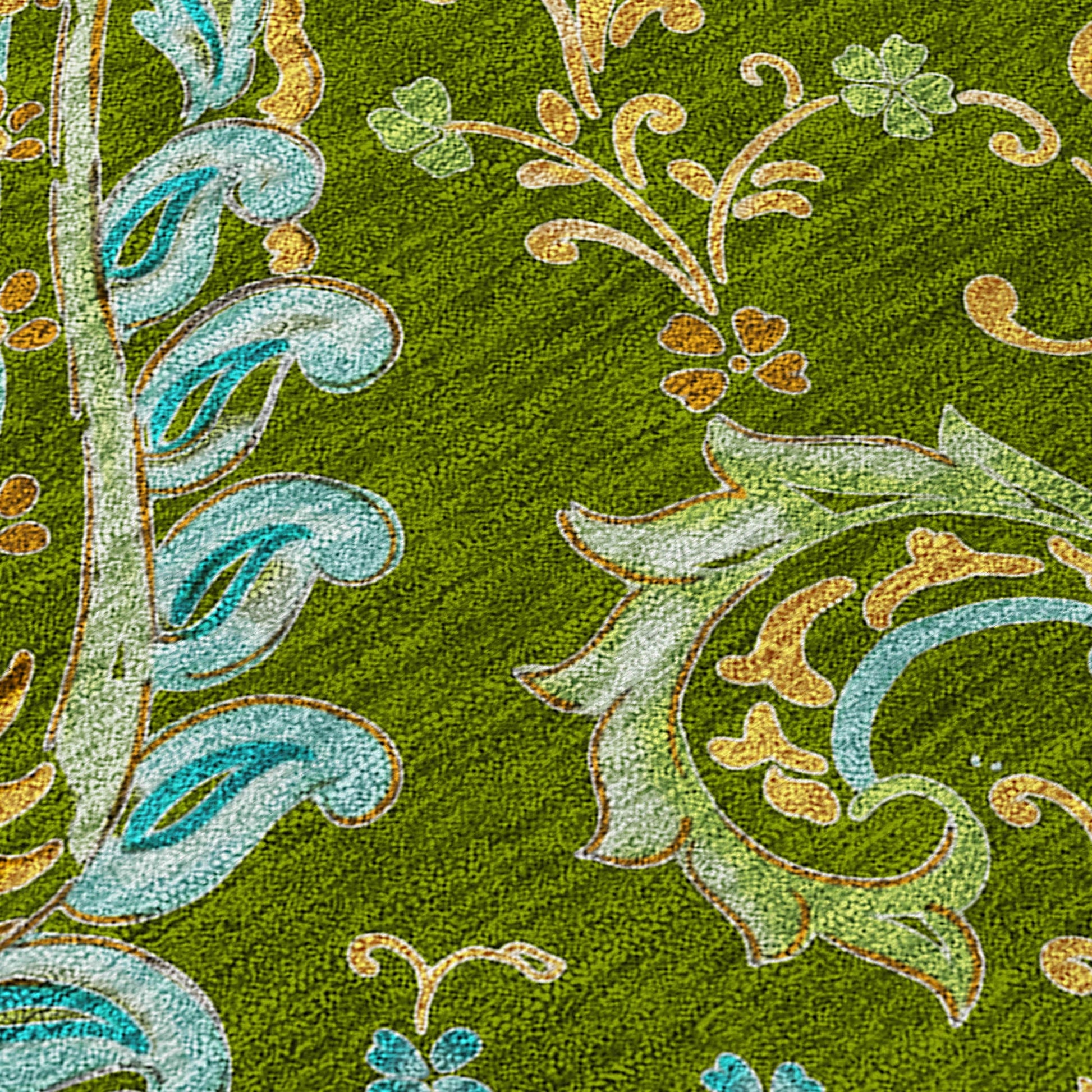 Addison Rugs Paisley Green Washable Indoor-Outdoor Rug