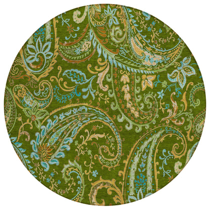 Addison Rugs Paisley Green Washable Indoor-Outdoor Rug