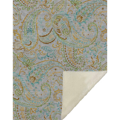 Addison Rugs Paisley Grey Washable Indoor-Outdoor Rug