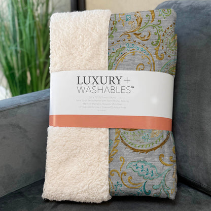 Addison Rugs Paisley Grey Washable Indoor-Outdoor Rug