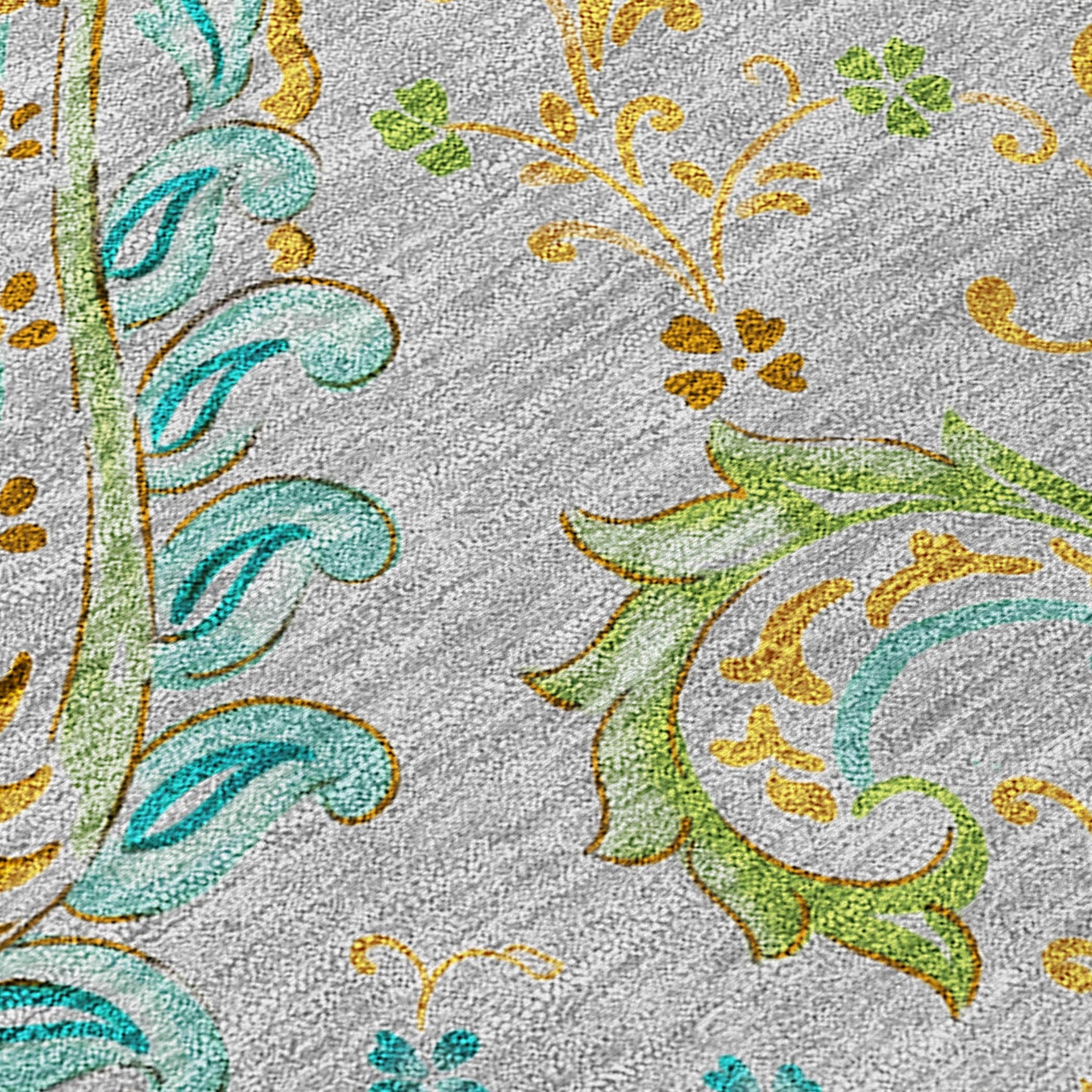Addison Rugs Paisley Grey Washable Indoor-Outdoor Rug