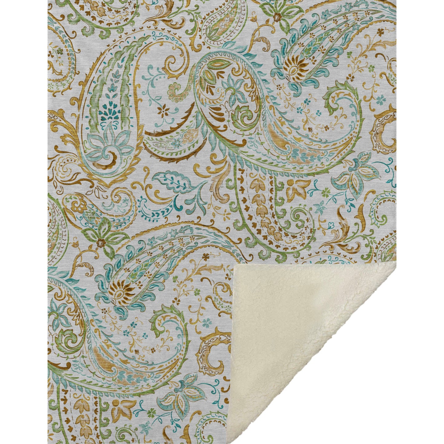 Addison Rugs Paisley Ivory Washable Indoor-Outdoor Rug