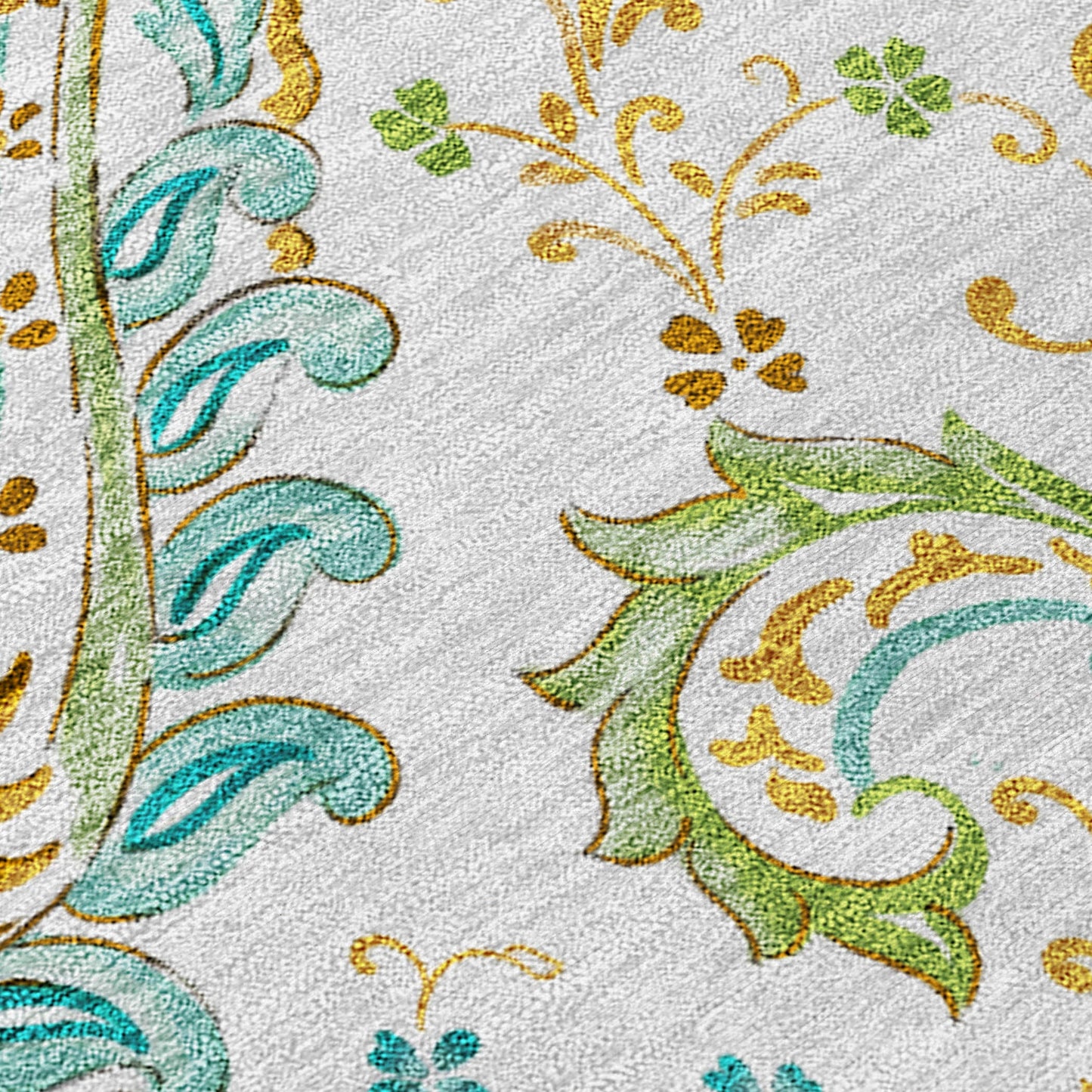 Addison Rugs Paisley Ivory Washable Indoor-Outdoor Rug