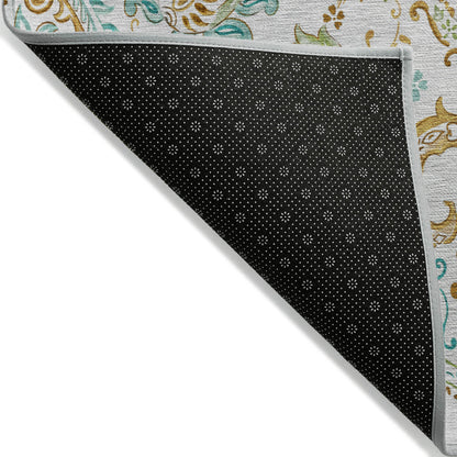 Addison Rugs Paisley Ivory Washable Indoor-Outdoor Rug