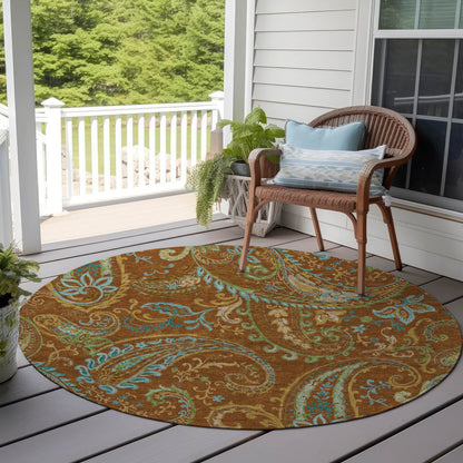 Addison Rugs Paisley Paprika Washable Indoor-Outdoor Rug