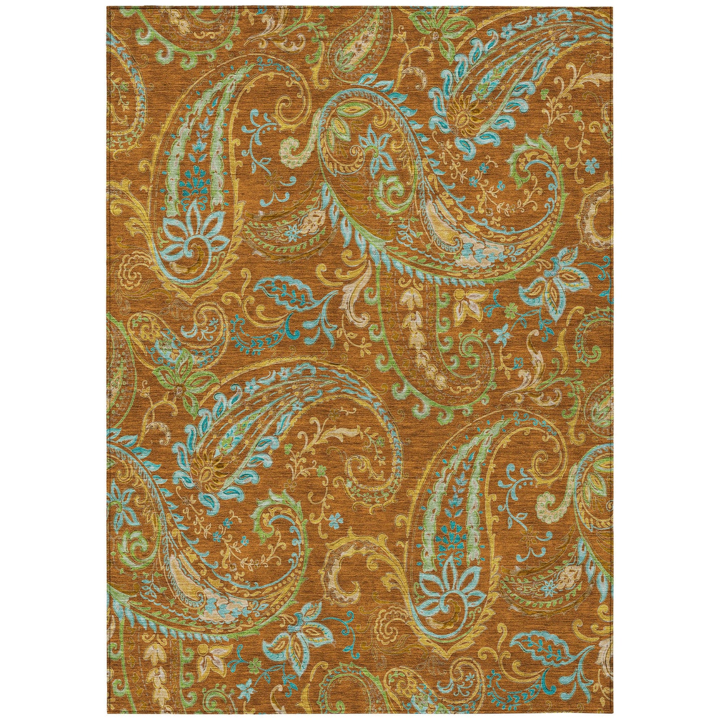 Addison Rugs Paisley Paprika Washable Indoor-Outdoor Rug