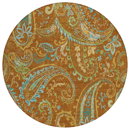 Addison Rugs Paisley Paprika Washable Indoor-Outdoor Rug