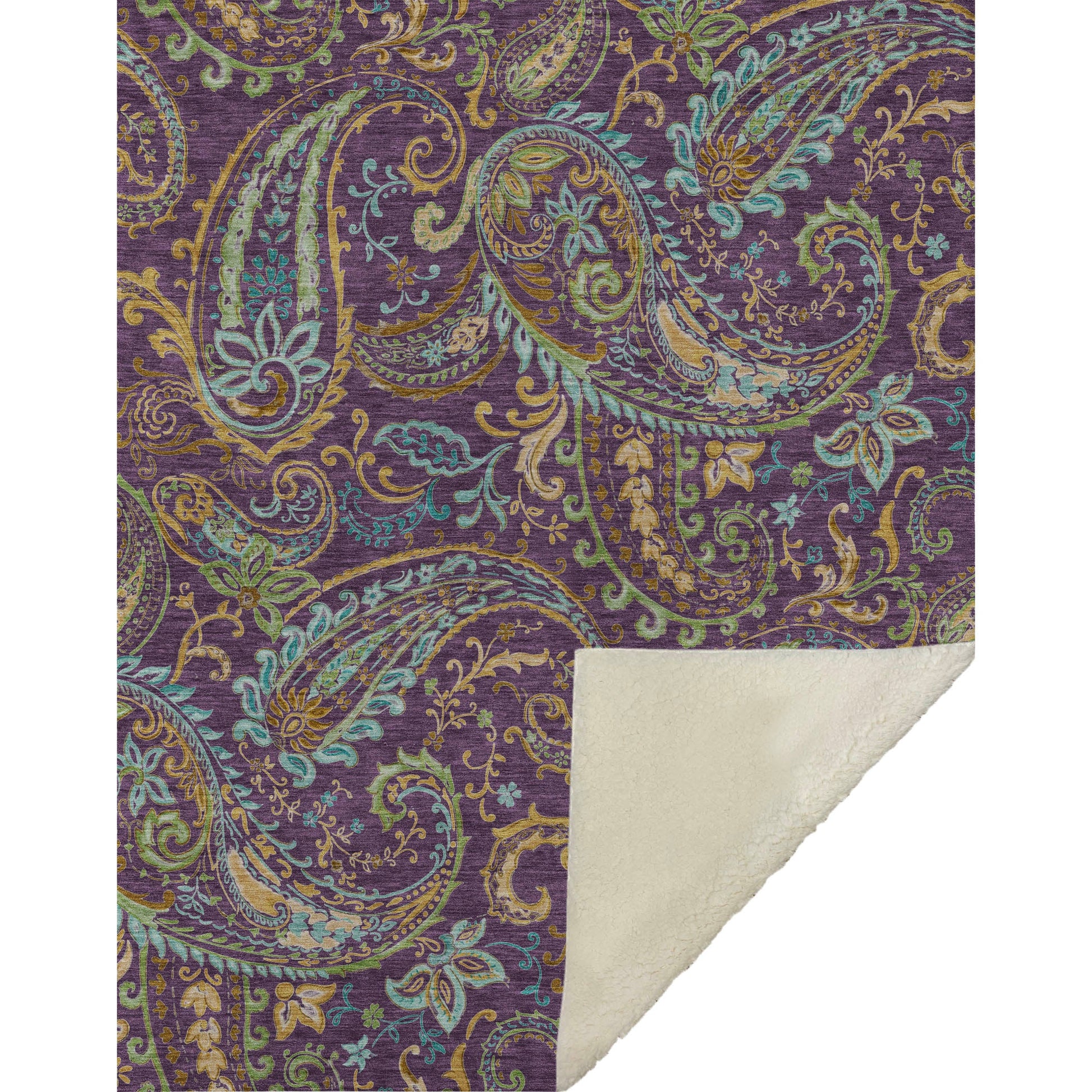 Addison Rugs Paisley Purple Washable Indoor-Outdoor Rug