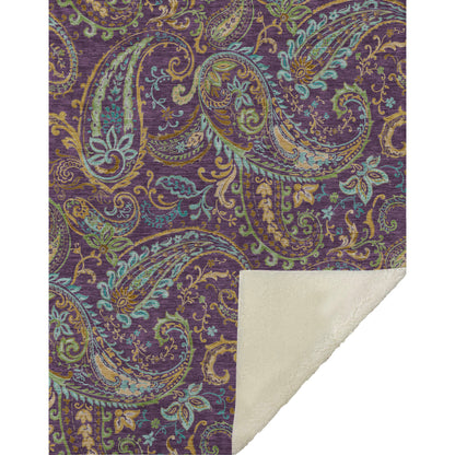 Addison Rugs Paisley Purple Washable Indoor-Outdoor Rug