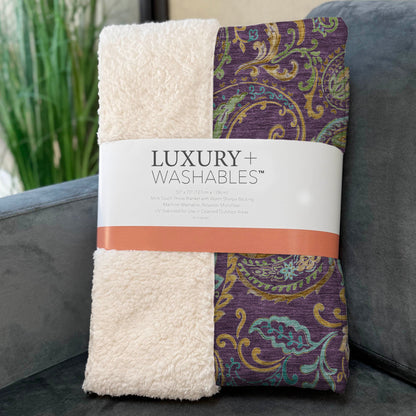 Addison Rugs Paisley Purple Washable Indoor-Outdoor Rug