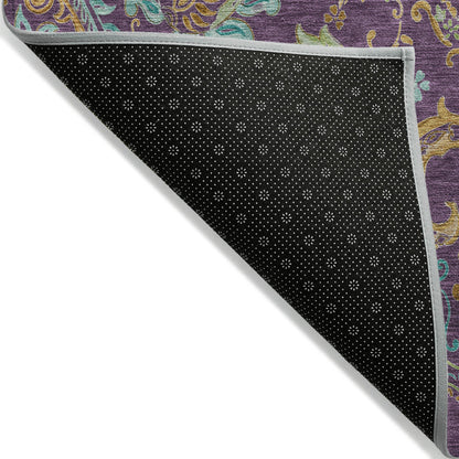 Addison Rugs Paisley Purple Washable Indoor-Outdoor Rug