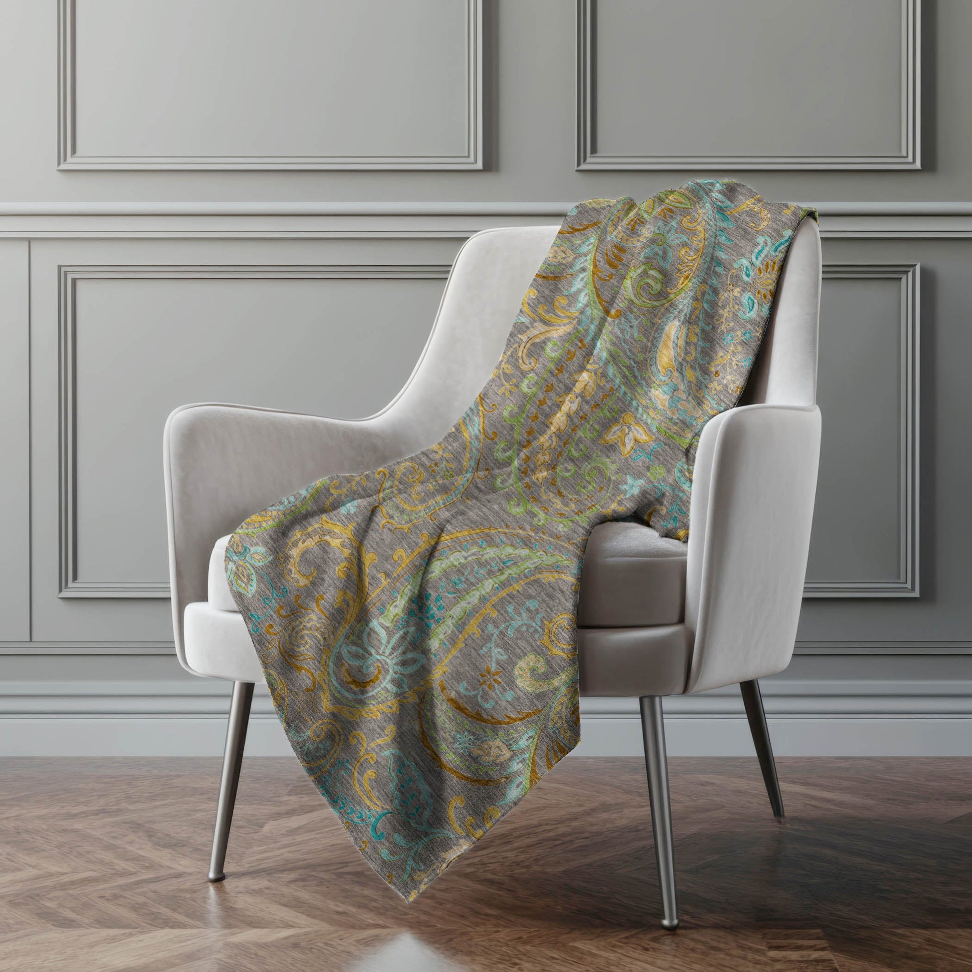 Addison Rugs Paisley Taupe Washable Indoor-Outdoor Rug