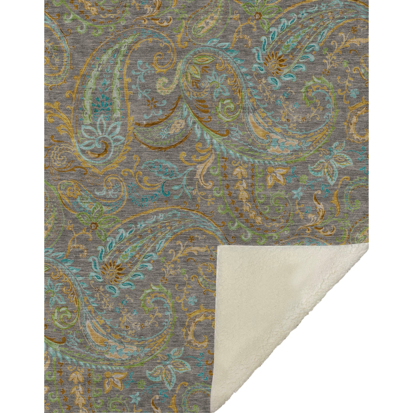 Addison Rugs Paisley Taupe Washable Indoor-Outdoor Rug