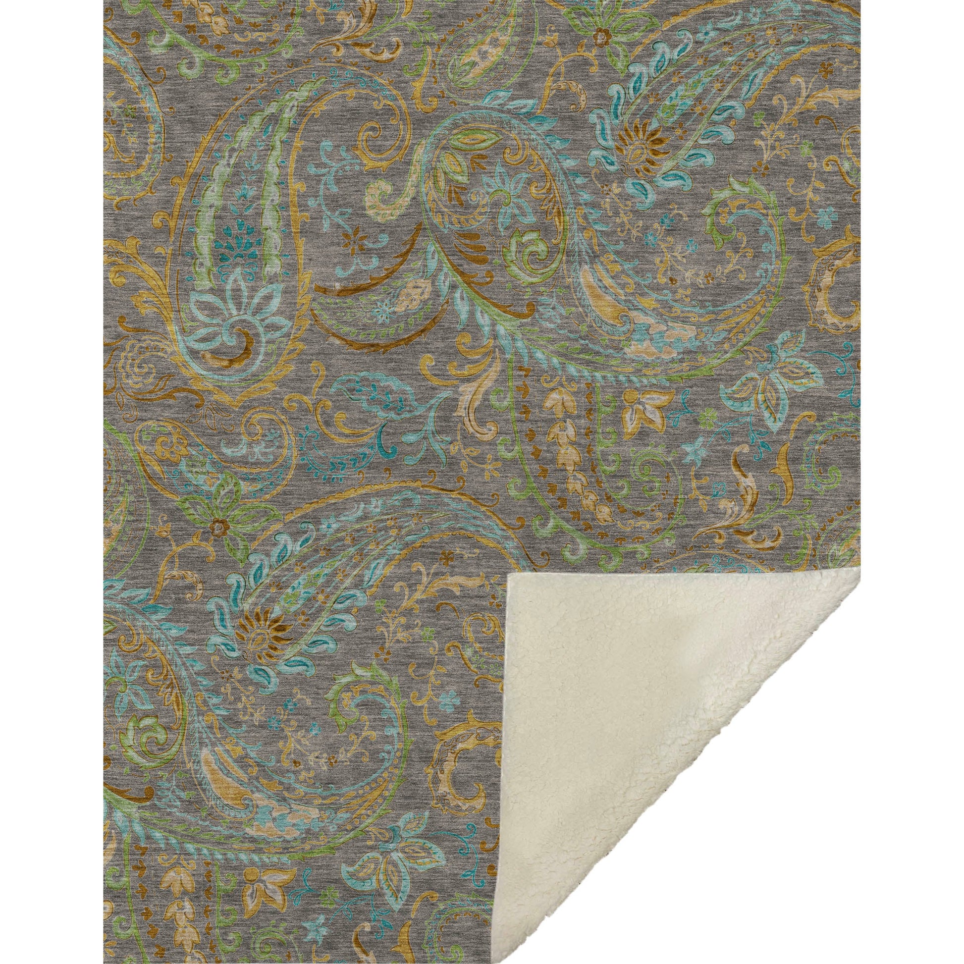 Addison Rugs Paisley Taupe Washable Indoor-Outdoor Rug