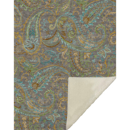 Addison Rugs Paisley Taupe Washable Indoor-Outdoor Rug