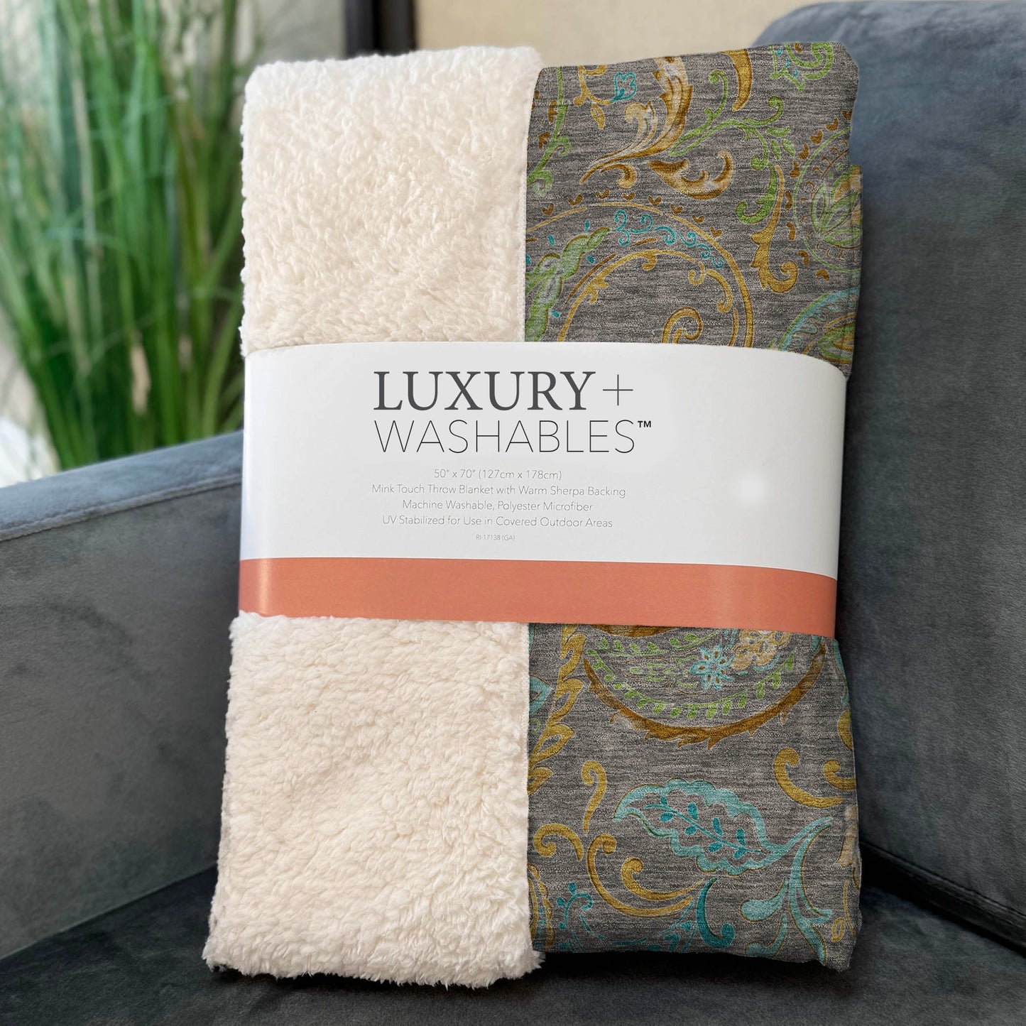 Addison Rugs Paisley Taupe Washable Indoor-Outdoor Rug