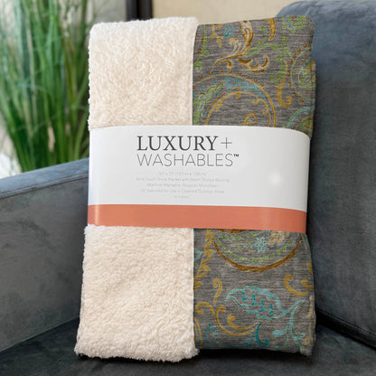 Addison Rugs Paisley Taupe Washable Indoor-Outdoor Rug