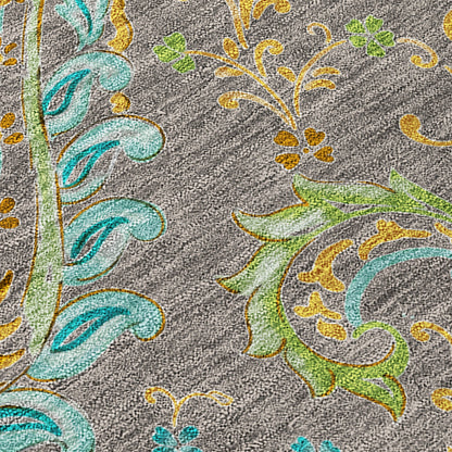 Addison Rugs Paisley Taupe Washable Indoor-Outdoor Rug