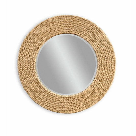 Palimar 36" Round Sisal Rope Fram Wall Mirror Wall Mirrors Sideboards and Thangs By Bassett Mirror