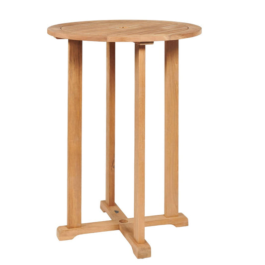 HiTeak Palm Round Outdoor Bar Height Bistro Table
