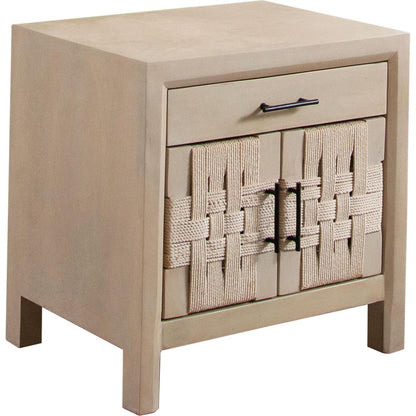 Palm Solid Mango Wood 2-Door, 1-Drawer End Table in Natural Finish-Side Tables-Diamond Sofa-Sideboards and Things 