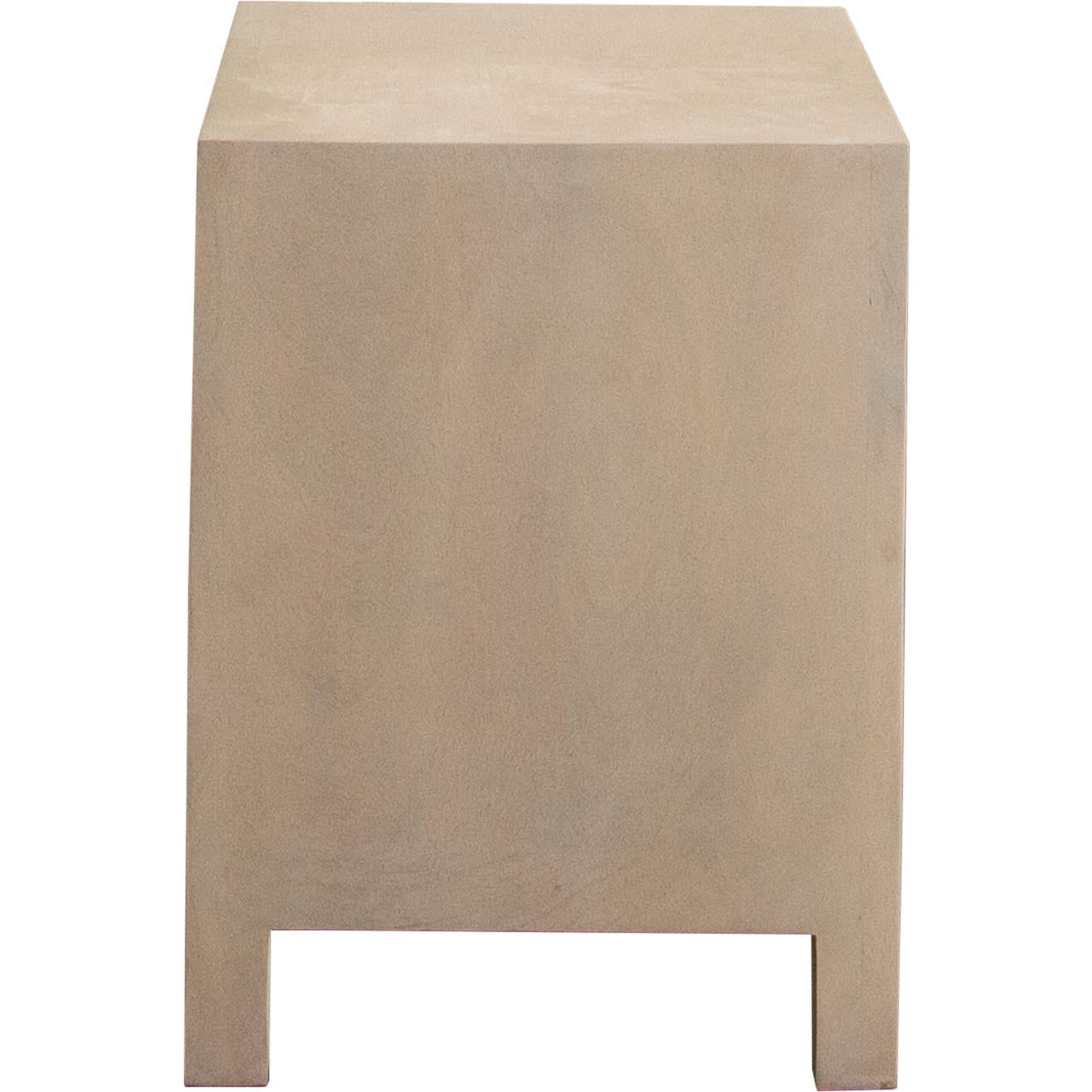 Palm Solid Mango Wood 2-Door, 1-Drawer End Table in Natural Finish-Side Tables-Diamond Sofa-Sideboards and Things 