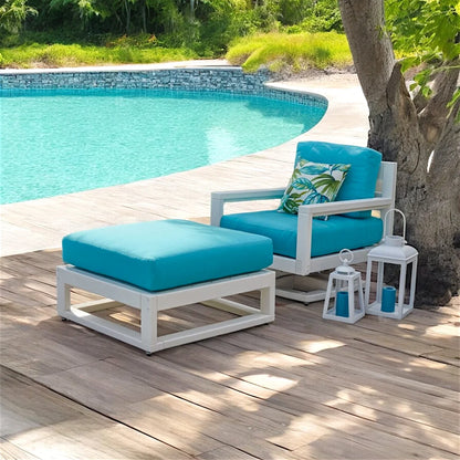 Palm Beach Poly Lumber Square Ottoman Sunbrella Cushion