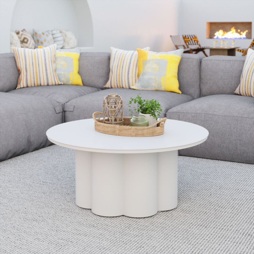 Zuo Modern Palmier Aluminum White Coffee Table