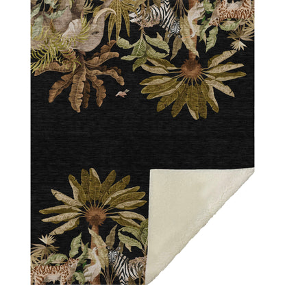 Palms & Safari Animals 50" x 70" Throw Blanket