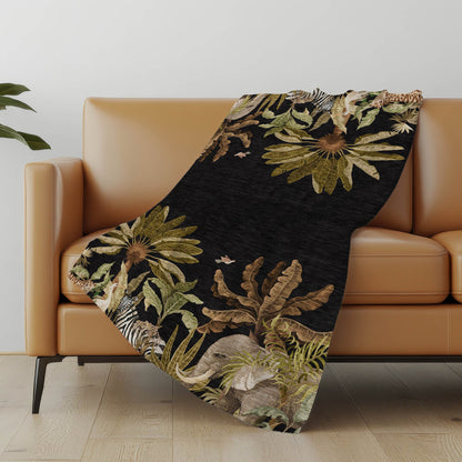 Palms & Safari Animals 50" x 70" Throw Blanket