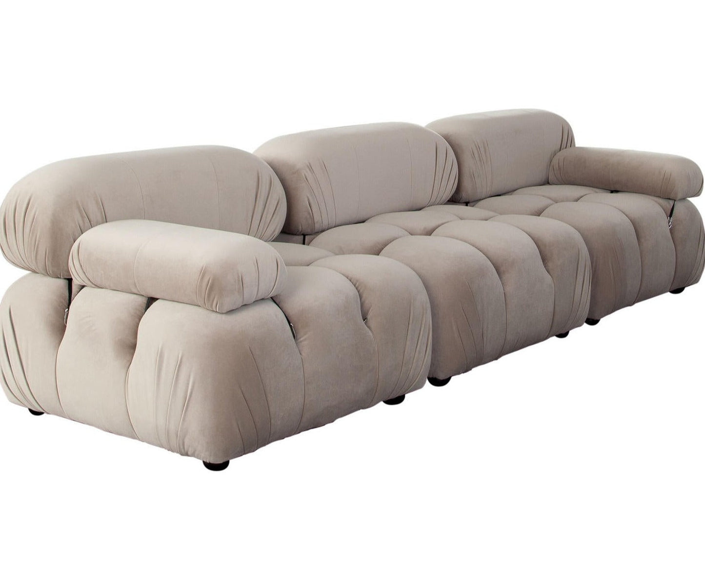 Paloma 3PC Modular 111 Inch Sofa in Mink Tan Velvet-Modular Sofas-Diamond Sofa-Sideboards and Things 