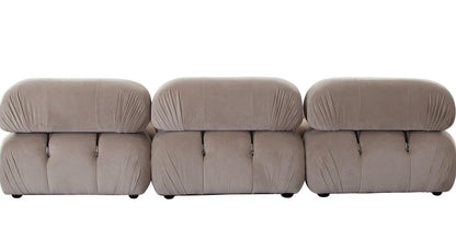 Paloma 3PC Modular 111 Inch Sofa in Mink Tan Velvet-Modular Sofas-Diamond Sofa-Sideboards and Things 