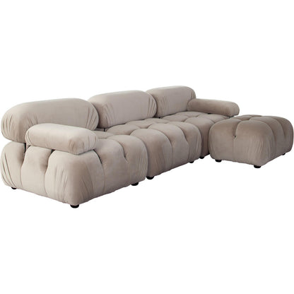 Paloma 4PC Modular 111 Inch Reversible Chaise Sectional in Mink Tan Velvet-Sectionals-Diamond Sofa-Sideboards and Things 