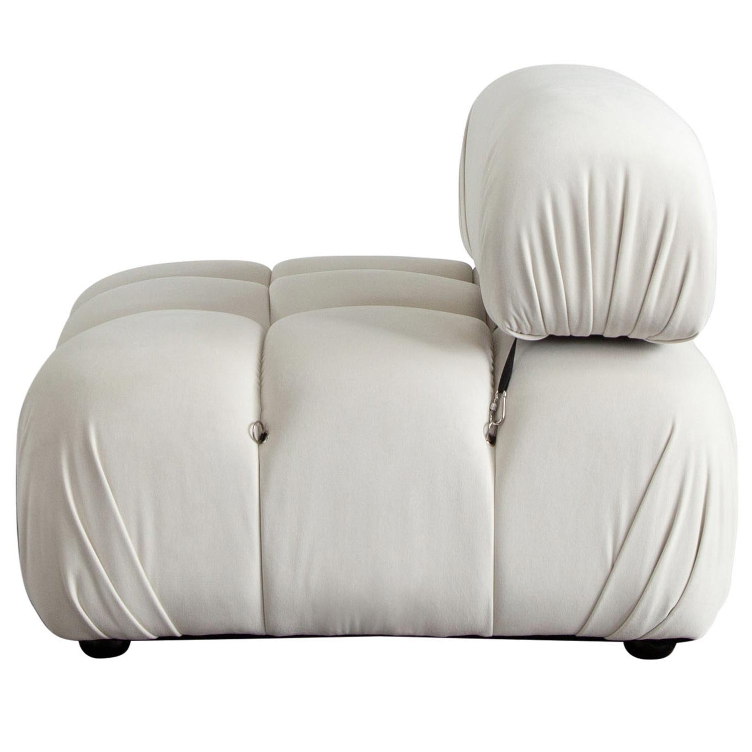 Paloma Armless Chair in Light Cream Velvet-Sofas & Loveseats-Diamond Sofa-Sideboards and Things 